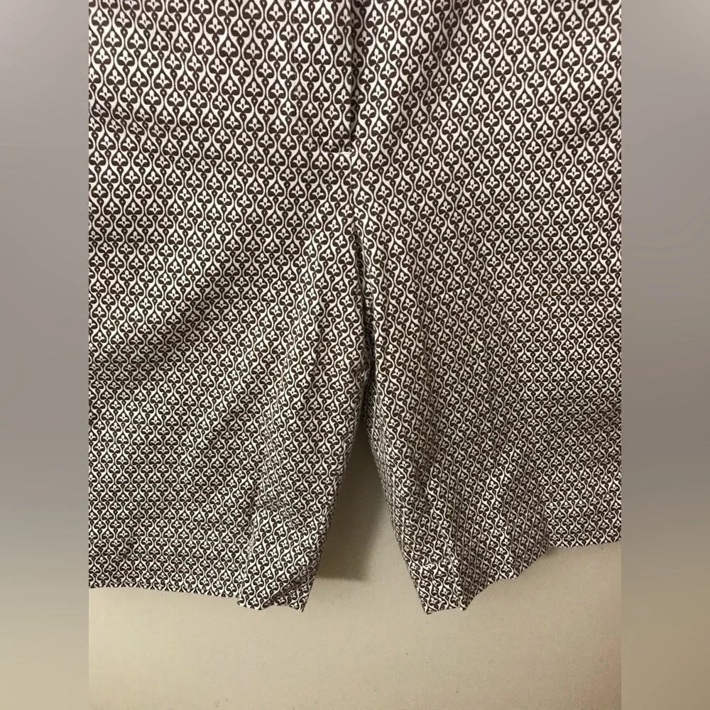 Talbots Womens Cotton Mid Rise Wide Leg All Over Print Bermuda Shorts Size 10